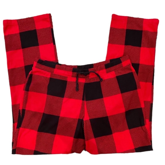 Old Navy Size S Red & Black Buffalo Check Fleece PJ Pants - Picture 1 of 3